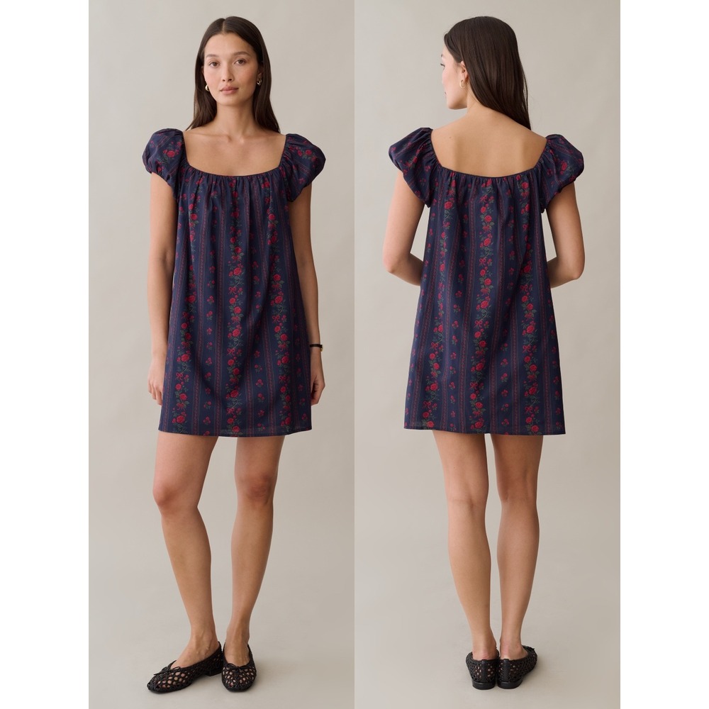 NWT Sorella Nya Cotton Mini Dress in Scarlet Vine Floral Print - Size Medium